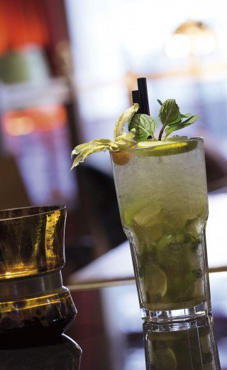 Iced cocktail of the "Pöstli Lounge" in Davos