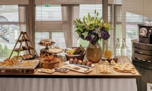 Buffet at the Mezzanine Meeting room of the Morosani Hotel Davos