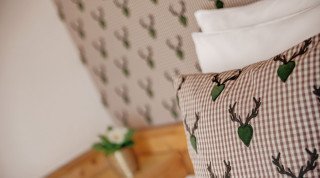 Room detail of the Double Sport room at the "Haus Poschiavo" in Davos