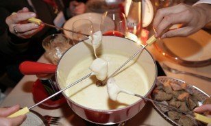 Cheese Fondue in La Cave Restaurant by Morosani