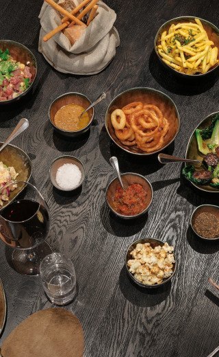 Various food at the "Pöstli Grill" in Davos