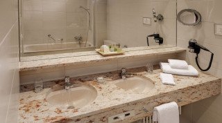 Bathroom at the Morosani "Schweizerhof" Villa in Davos